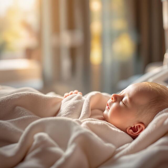Newborn baby swaddled in pink blanket
