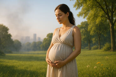 Pregnant woman nature environmental distress