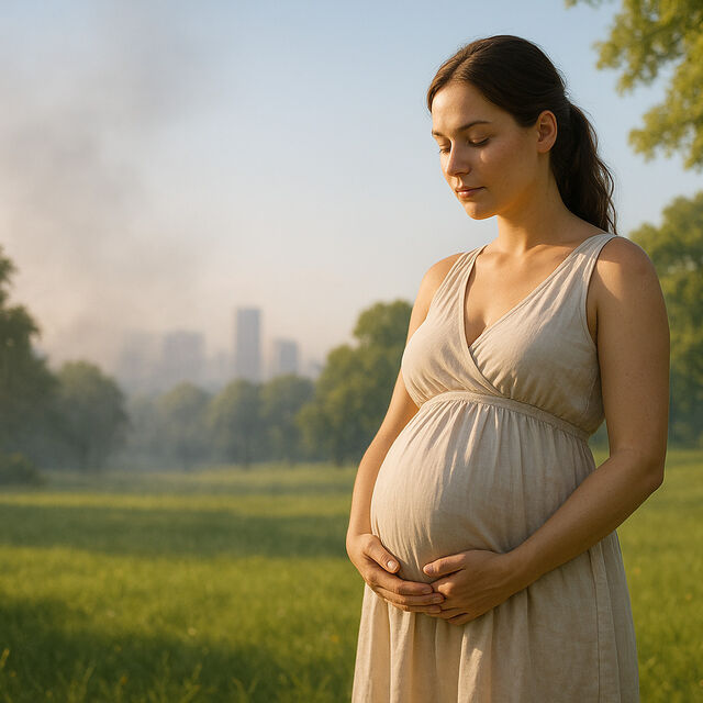 Pregnant woman nature environmental distress