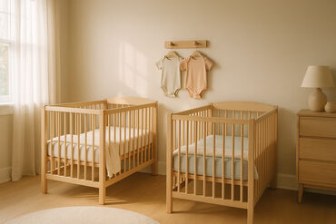 Baby nursery two cribs twins