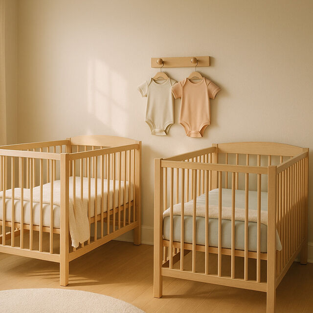Baby nursery two cribs twins