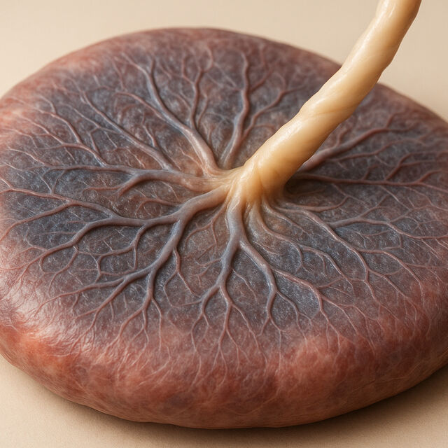 Human placenta cleaned after birth