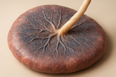 Human placenta cleaned after birth