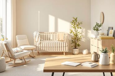 Beautiful baby nursery sun shining