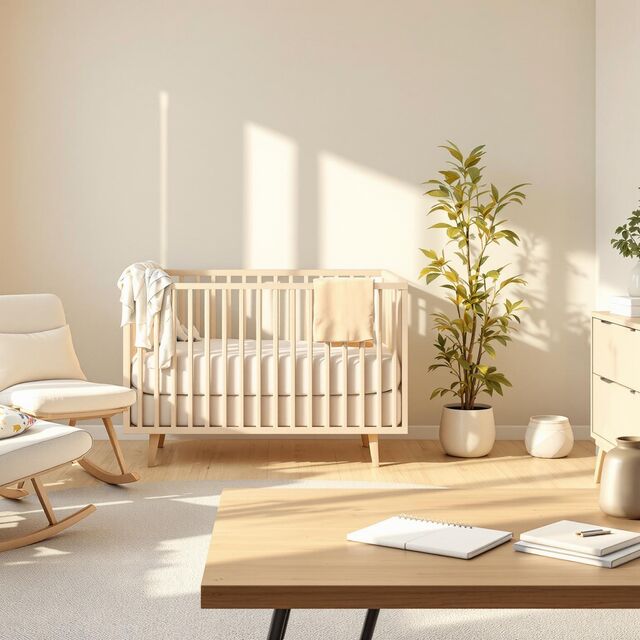 Beautiful baby nursery sun shining