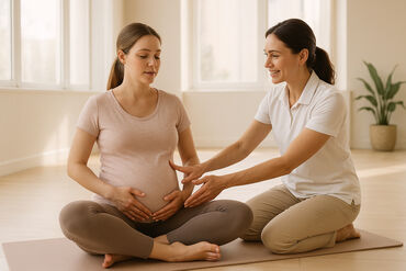 Pevlic door doula working with pregnant mom