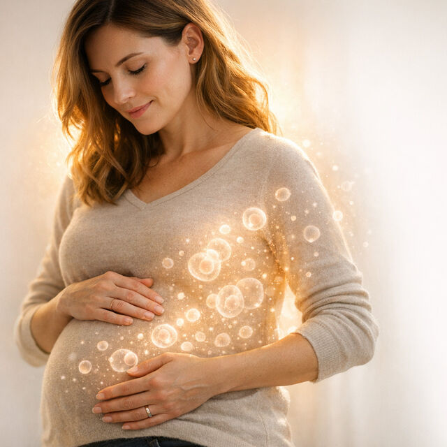 Pregnant woman smiling microchimerism